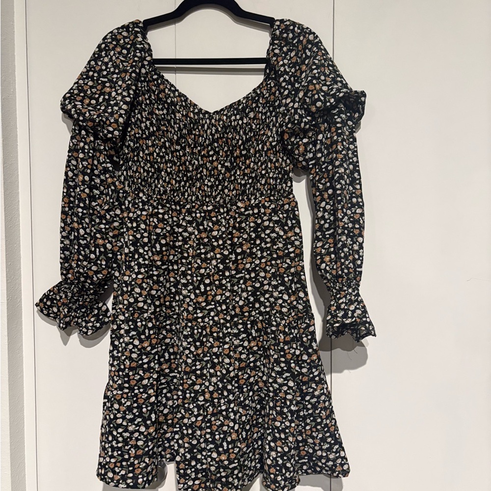 Floral Black Dress